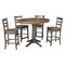 International Concepts Round 36 in Rd Extension Dining table, 4 counterHt stools, Hickory/Washed Coal, 36 in W, 48 in L K45-36RXT-27-S6172-4 - alternate 1
